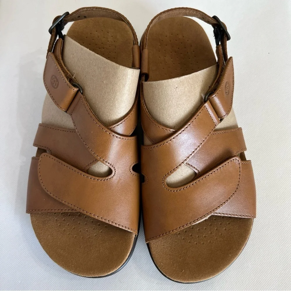 SAS Huggy Caramel Leather Sandals